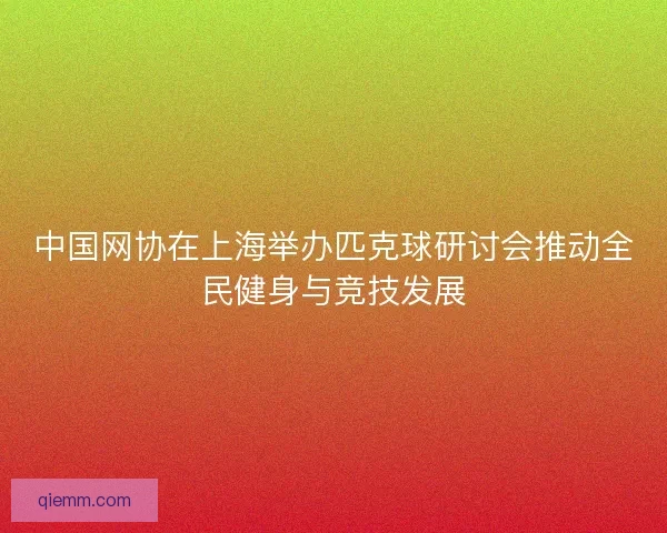 中国网协在上海举办匹克球研讨会推动全民健身与竞技发展 中国网协在上海举办匹克球研讨会推动全民健身与竞技发展